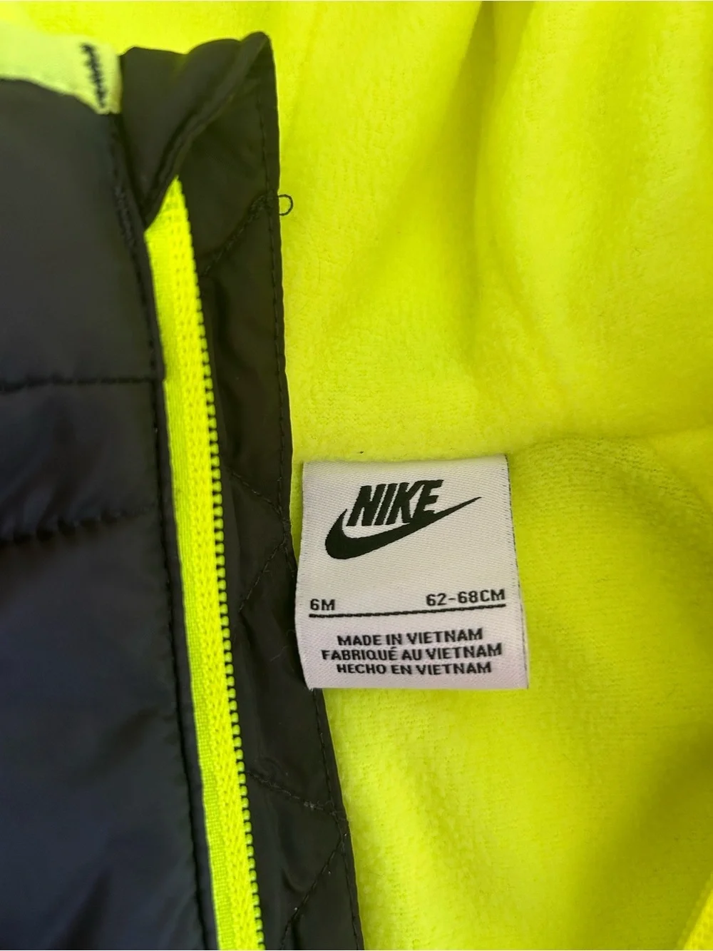 Nike | NWOT | Black One-Piece Snowsuit with Neon Yellow Trim | 6m